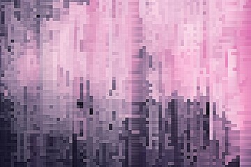 Fototapeta na wymiar Gray pixel pattern artwork, intuitive abstraction, light magenta and dark gray, grid