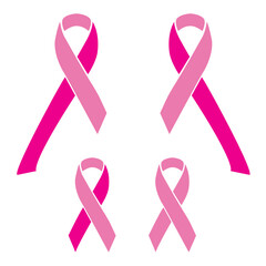 Cintas rosas de concientización sobre el cáncer de mama. Vector