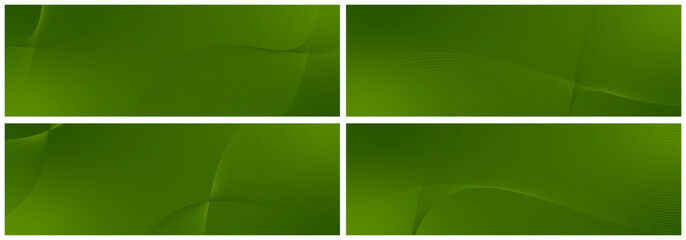 Abstract background vector set green with dynamic waves for business. Futuristic technology backdrop with network wavy lines. Premium template with stripes and gradient mesh for banner or poster