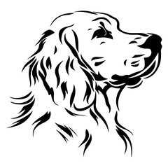 Obraz premium English Setter dog black silhouette logo svg vector, English Setter icon illustration.