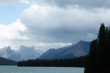 Lake in front of the mountains