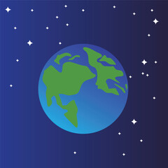Fototapeta premium Planet Earth Flat Icon