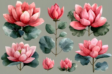 watercolor clip art flowers and botanical illustrations