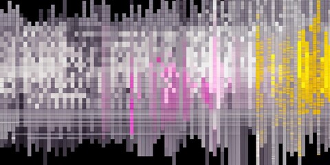 Fototapeta na wymiar Yellow and Pink pixel pattern artwork