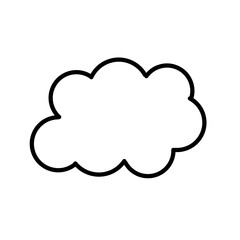 Clouds line art icon isolated on white background. Storage solution element, databases, networking, software image, cloud and meteorology concept.