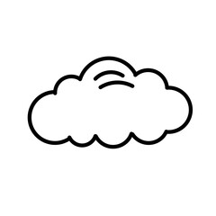Clouds line art icon isolated on white background. Storage solution element, databases, networking, software image, cloud and meteorology concept.