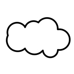 Clouds line art icon isolated on white background. Storage solution element, databases, networking, software image, cloud and meteorology concept.