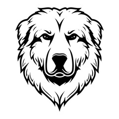 Obraz premium Great Pyrenees dog black silhouette logo svg vector, Great Pyrenees icon illustration.