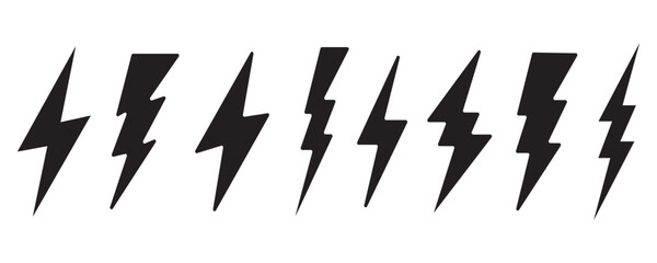 flash lightning bolt icon. Electric power symbol. Power energy sign, vector illustration in white background.