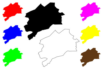 Obraz premium Barika city (People's Democratic Republic of Algeria) map vector illustration, scribble sketch Barika City and Common map