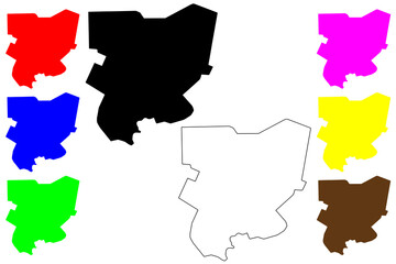 Fier city (Republic of Albania) map vector illustration, scribble sketch Fier map