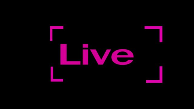 Blog, television, shows, live performances, news and various video content. Live Streaming Icon Set. Black Background.
