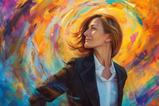 Dynamic professional A businesswoman's portrait radiating confidence and vision A leader in her element