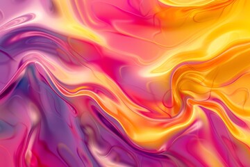 Obraz premium Fluid Abstract Waves in Pink and Orange