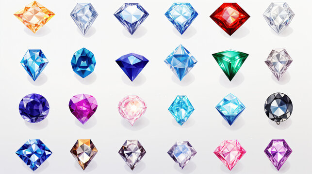 Twelve popular diamond shapes with titles diagram.