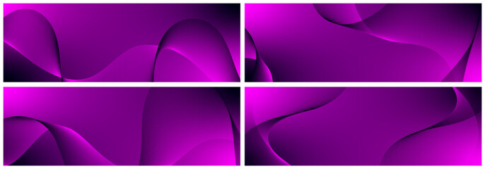Abstract background vector set pink, violet with dynamic waves for wedding design. Futuristic technology backdrop with network wavy lines. Premium template with stripes, gradient mesh banner, poster