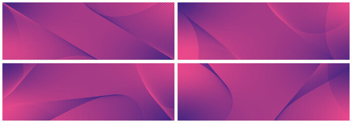 Abstract background vector set red violet with dynamic waves for wedding design. Futuristic technology backdrop with network wavy lines. Premium template with stripes, gradient mesh for banner, poster