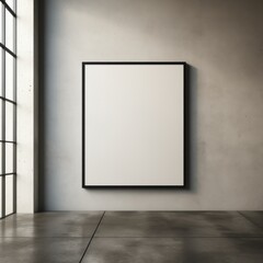 a blank black frame on a colorful wall