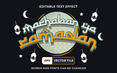 Editable Marhaban ya ramadan Text Effect, Perfect for Captivating Designs, islamic poster