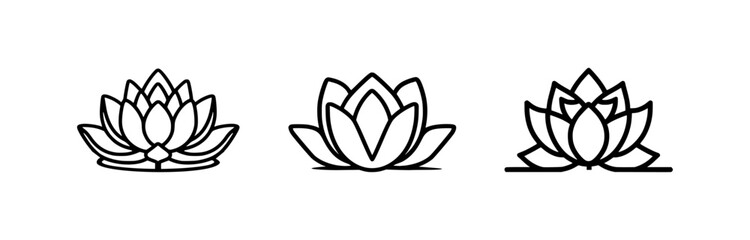 lotus flower icon and illustration - flat design