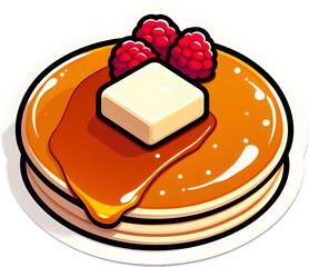 Sticker of a cute and delicious pancake 