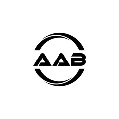 AAB letter logo design with white background in illustrator, cube logo, vector logo, modern alphabet font overlap style. calligraphy designs for logo, Poster, Invitation, etc.
