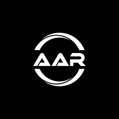 AAR letter logo design with black background in illustrator, cube logo, vector logo, modern alphabet font overlap style. calligraphy designs for logo, Poster, Invitation, etc.