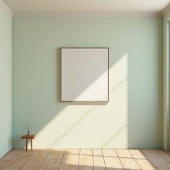 a blank black frame on a wall