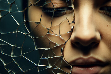 Mental health disorder conceptual Generative AI technology portrait picture people have psychic problems