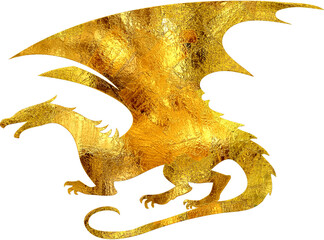 Gold Dragon - Digital Painting.