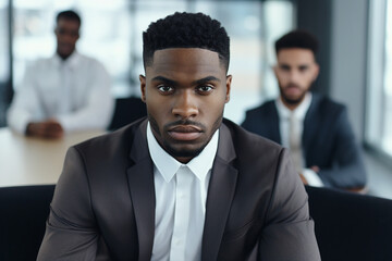 Fototapeta premium Business people having office meeting successful coworkers company building Generative AI