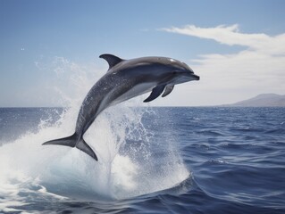 dolphin jumping in sea. Dolphin Day