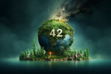 pallet Earth, warning about environmental problem. Environment protection