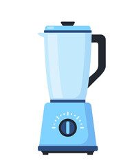 Kitchen blender with glass container. Electronic Kitchen appliance. Original design. Concept of Health food and drink. Vector Illustration.