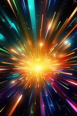 colorful light explosion flash background design pattern