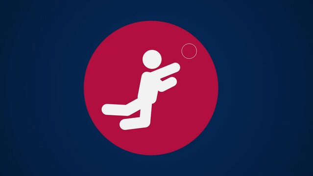 Pictograma de baloncesto de lado izquierdo con el  fondo azul sin texto.	