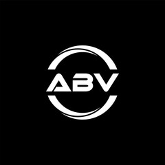 ABV letter logo design with black background in illustrator, cube logo, vector logo, modern alphabet font overlap style. calligraphy designs for logo, Poster, Invitation, etc.