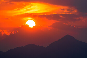 sunset in the mountains