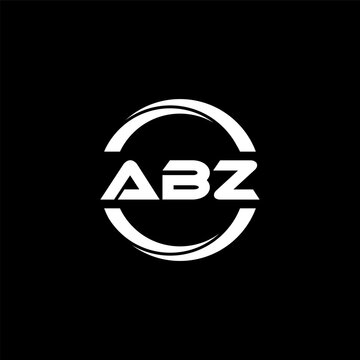 ABZ letter logo design with black background in illustrator, cube logo, vector logo, modern alphabet font overlap style. calligraphy designs for logo, Poster, Invitation, etc.