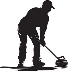 curling silhouette vector illustration