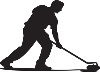 curling silhouette vector illustration