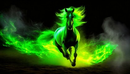 Green horse