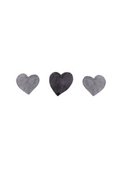 Black and a pair of gray watercolor hearts for your design