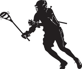 Obraz premium lacrosse silhouette vector illustration