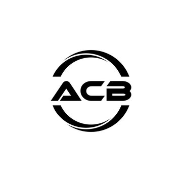 ACB letter logo design with white background in illustrator, cube logo, vector logo, modern alphabet font overlap style. calligraphy designs for logo, Poster, Invitation, etc.