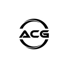 ACG letter logo design with white background in illustrator, cube logo, vector logo, modern alphabet font overlap style. calligraphy designs for logo, Poster, Invitation, etc.