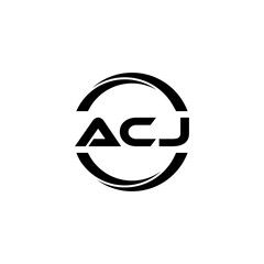 ACJ letter logo design with white background in illustrator, cube logo, vector logo, modern alphabet font overlap style. calligraphy designs for logo, Poster, Invitation, etc.