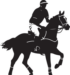 horses with jockey vector illustration