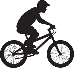 bmx cyclist silhouette vector
