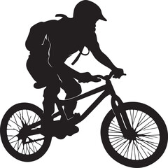 Naklejka premium bmx cyclist silhouette vector